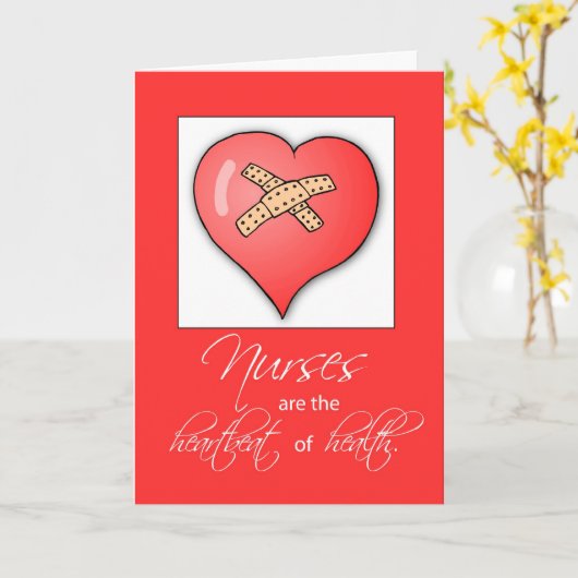 Nurses Day Heartbeat Karte (Gelbe Blume)