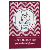 Nurses Day Stethoscope von Red Zickzack Mittlere Geschenktüte (Vorderseite)
