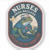Nurses Frog Brigade – Healers on the Frontline Aufkleber (Vorderseite)