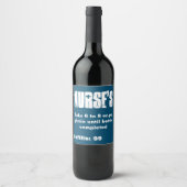 Nurse's Funny Prescription Blue Custom Wine Label Weinetikett (Vorderseite)