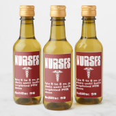 Nurse's Funny Prescription Caduceus Red White Weinetikett (Flaschen)