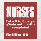 Nurse's Funny Prescription Red Wine Label Weinetikett (Einzelnes Label)