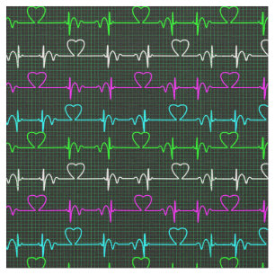 Nurses Herzrhythmus ekg Schwarz-Weiß-Arzt Stoff