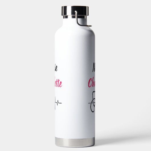 Nurses Individuelle Name Heartbeat Stethoscope Trinkflasche (links)