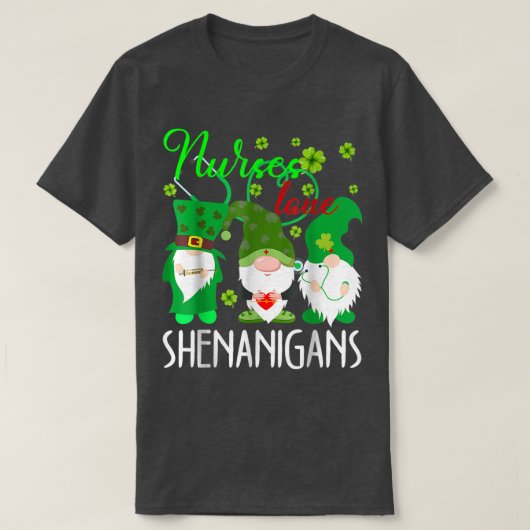 Nurses Liebe Shenanigans Funny Gnomes Nurse St Pat T-Shirt (Design vorne)