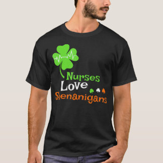 Nurses Liebe Shenanigans Funny St Patricks Day Nur T-Shirt