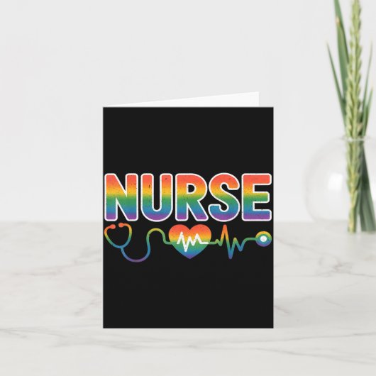 Nurse's Life Lgbt Heart Stethoscope Nurse Week Karte (Vorderseite)