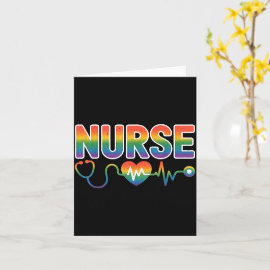 Nurse's Life Lgbt Heart Stethoscope Nurse Week Karte (Gelbe Blume)