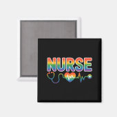 Nurse's Life Lgbt Heart Stethoscope Nurse Week Magnet (Vorderseite/Rückseite)