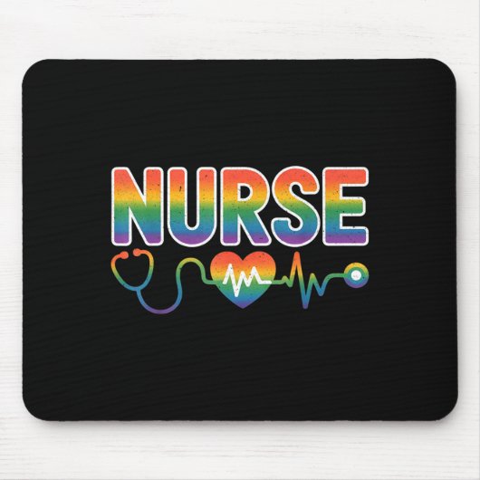 Nurse's Life Lgbt Heart Stethoscope Nurse Week  Mousepad (Vorne)