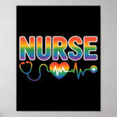 Nurse's Life Lgbt Heart Stethoscope Nurse Week  Poster (Vorne)