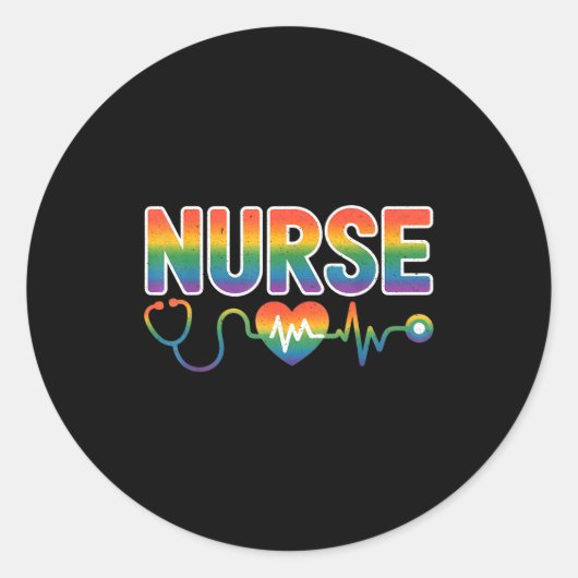 Nurse's Life Lgbt Heart Stethoscope Nurse Week  Runder Aufkleber (Vorderseite)