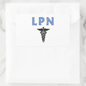 Nurses LPN Caduceus Rechteckiger Aufkleber (Tasche)