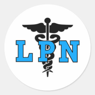 Nurses LPN Medical Symbol Runder Aufkleber