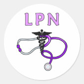 Nurses LPN Stethoscope Runder Aufkleber (Vorderseite)