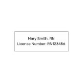 Nurse's Name and License Number Template Permastempel (Design)