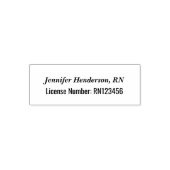 Nurse's Name Italics License Number Text Template Permastempel (Design)