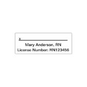Nurse's Name License Number with Signature Line Permastempel (Design)