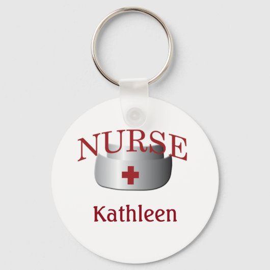 Nurses Name Nurse Button Schlüsselanhänger (Vorderseite)