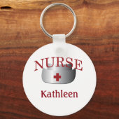Nurses Name Nurse Button Schlüsselanhänger (Vorderseite)