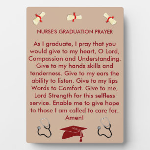 Nurse's Prayer Abschluss Plaque Fotoplatte