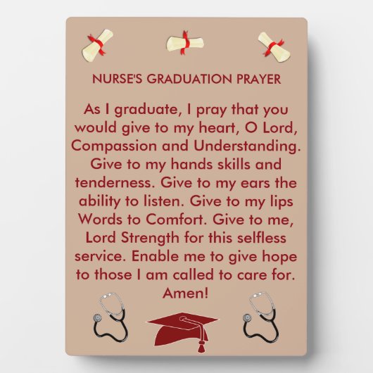 Nurse's Prayer Abschluss Plaque Fotoplatte (Vorderseite)