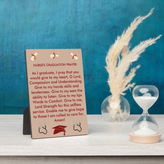 Nurse's Prayer Abschluss Plaque Fotoplatte (Seite)