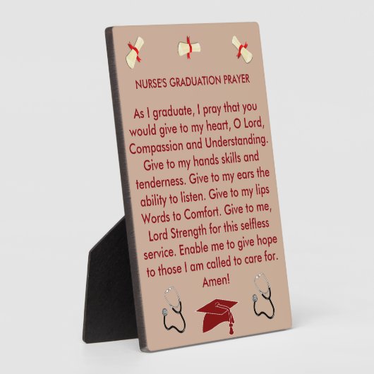 Nurse's Prayer Abschluss Plaque Fotoplatte (Seite)