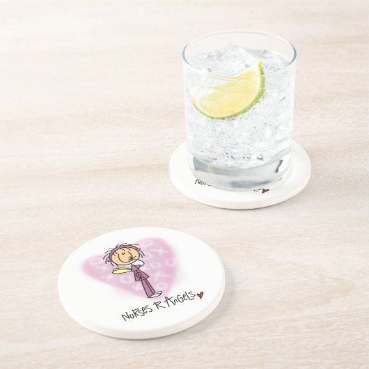Nurses R Angels T - Shirt und Geschenke Getränkeuntersetzer (Seite)