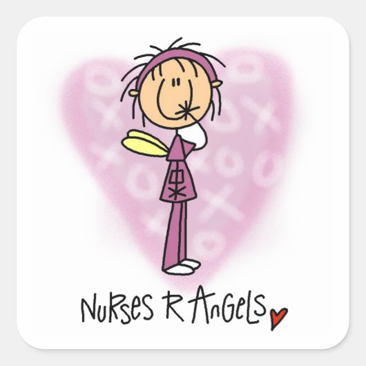 Nurses R Angels T - Shirt und Geschenke Quadratischer Aufkleber (Vorderseite)