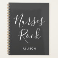 Nurses Rock Graue und Weiße Schrift Personalisiert
