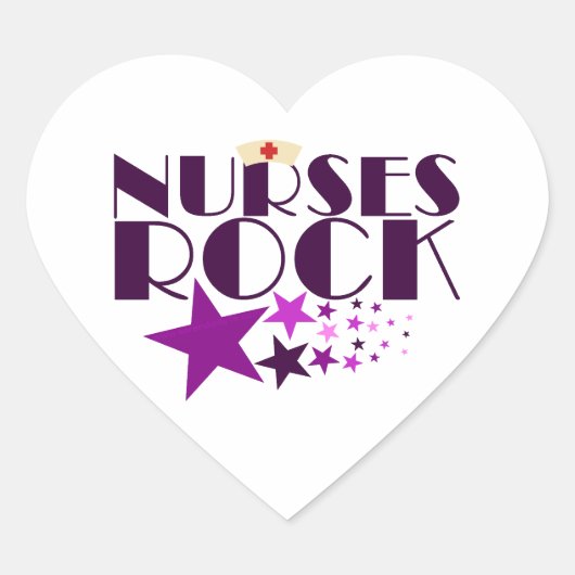 Nurses Rock Herz-Aufkleber (Vorderseite)