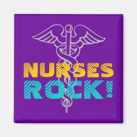 Nurses Rock! Magnet mit Kadukus-Symbol (Vorne)