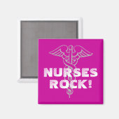 Nurses Rock! Magnet mit Kadukus-Symbol (Vorderseite/Rückseite)