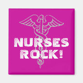 Nurses Rock! Magnet mit Kadukus-Symbol (Vorne)