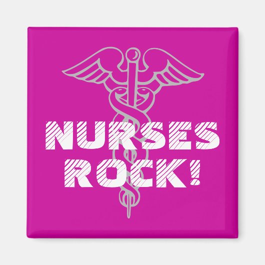 Nurses Rock! Magnet mit Kadukus-Symbol (Vorne)