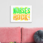 Nurses Rock, Orange und Green Fun Leinwanddruck (Insitu (Wohnzimmer))