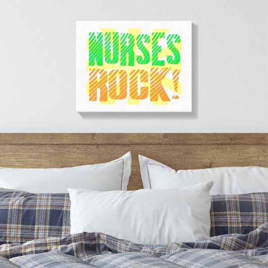 Nurses Rock, Orange und Green Fun Leinwanddruck (Insitu (Schlafzimmer))