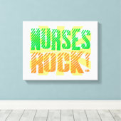 Nurses Rock, Orange und Green Fun Leinwanddruck (Insitu (Holzboden))