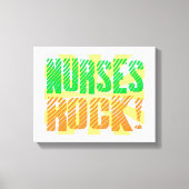 Nurses Rock, Orange und Green Fun Leinwanddruck (Vorderseite)