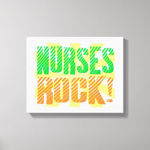 Nurses Rock, Orange und Green Fun Leinwanddruck