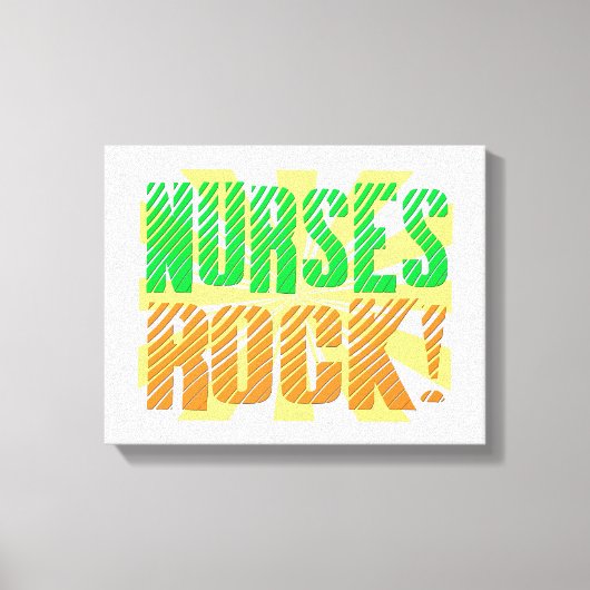 Nurses Rock, Orange und Green Fun Leinwanddruck (Vorderseite)