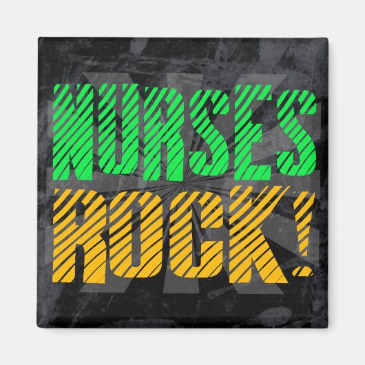 Nurses Rock, Orange und Green Fun Magnet (Vorne)