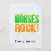 Nurses Rock, Orange und Grüner Spaß Einladung (Vorne/Hinten)