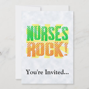 Nurses Rock, Orange und Grüner Spaß Einladung