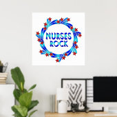 Nurses Rock Red Stars Poster (Heimbüro)