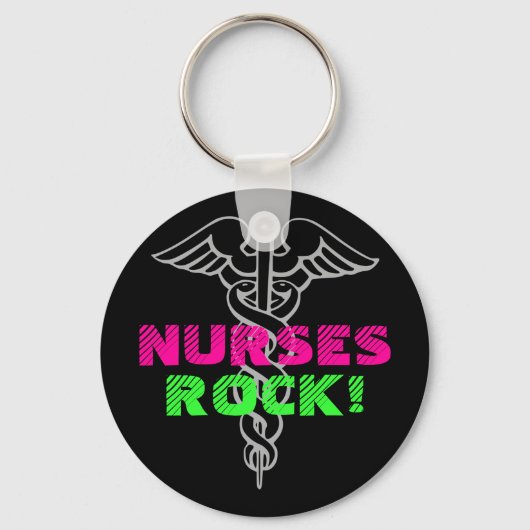 Nurses Rock Schlüsselanhänger | Neonfarben (Vorderseite)