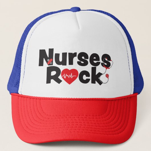 Nurses Rock Trucker Hat Truckerkappe (Vorderseite)