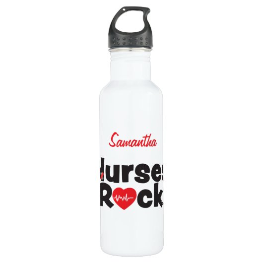 Nurses Rock Water Flasche Edelstahlflasche (Vorderseite)