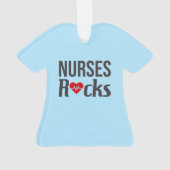 Nurses rocks hellblaue Krankenschwester Peeling Ornament (Rückseite)